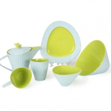 創(chuàng)意禮品 提拉米蘇彩泥陶瓷 多彩浮雕工藝餐具六件組合套裝