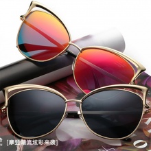新款貓眼太陽鏡 時(shí)尚個(gè)性貓眼太陽鏡 金屬潮流太陽鏡 廠家直銷