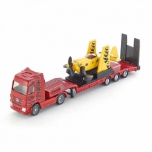 正版德國siku仕高仿真合金車模型1:87卡車帶競技飛機(jī)