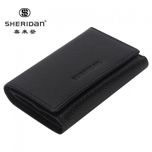 SHERIDAN 喜來登 男士牛皮鑰匙扣 多功能車鎖匙包牛皮 NL160916S 黑色