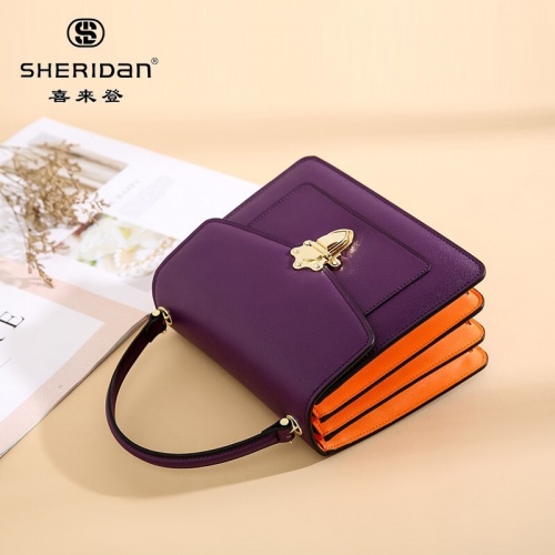 SHERIDAN 喜來登 新款時尚鏈條小方包百搭斜跨包女士手提包女士方包NL181136S 紫色