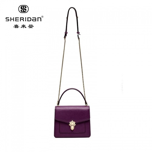 SHERIDAN 喜來登 新款時尚鏈條小方包百搭斜跨包女士手提包女士方包NL181136S 紫色