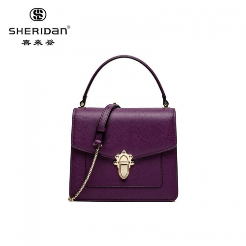 SHERIDAN 喜來登 新款時尚鏈條小方包百搭斜跨包女士手提包女士方包NL181136S 紫色