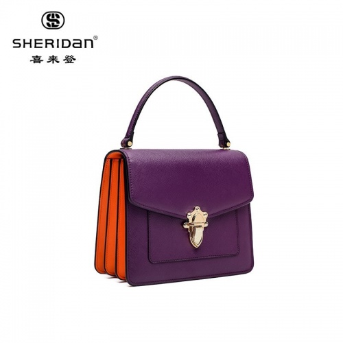 SHERIDAN 喜來登 新款時尚鏈條小方包百搭斜跨包女士手提包女士方包NL181136S 紫色