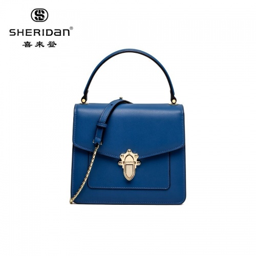SHERIDAN 喜來(lái)登 新款時(shí)尚鏈條小方包百搭斜跨包女士手提包NL181137S 藍(lán)色
