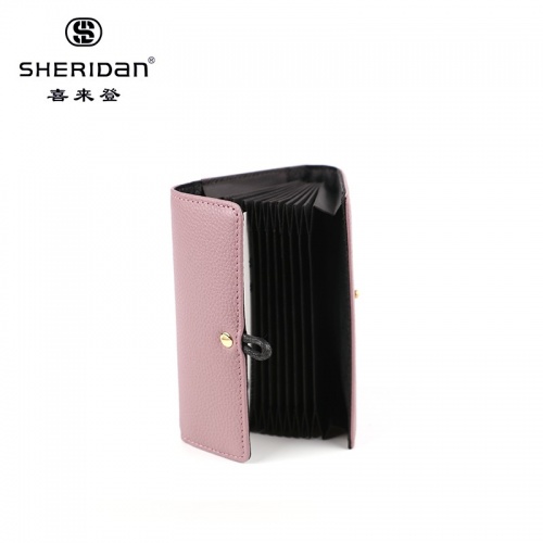 SHERID AN 喜來登 喜來登卡包男長款多卡位零錢包卡片包大容量時尚卡夾卡套NL171021S 粉色