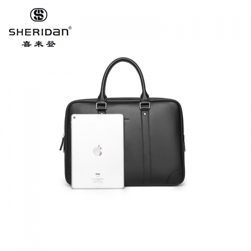 SHERID AN 喜來登 男包商務(wù)男包商務(wù)男士手提包公文包 商務(wù)男包簡約男包NL180336S 黑色