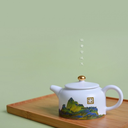 龍城有禮 千里江山 羊脂玉白茶具禮品套裝